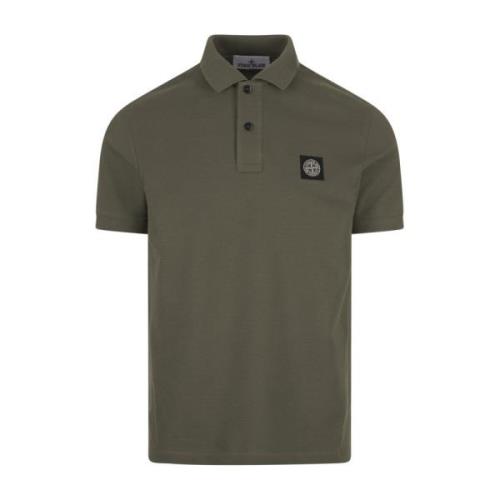 Bruine Polo Shirt met Gestreepte Details Stone Island , Brown , Heren