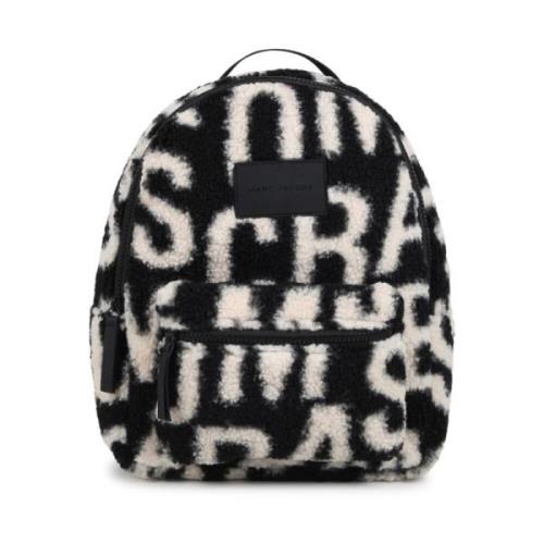 Logo Print Wol Effect Rugzak Marc Jacobs , Black , Dames