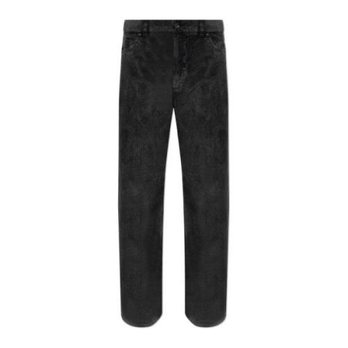 Ribfluwelen broek Dolce & Gabbana , Gray , Heren