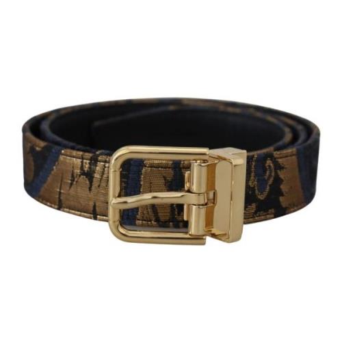 Luxe Jacquard Logo Gesp Riem Dolce & Gabbana , Multicolor , Dames