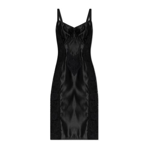 Satijnen jurk Dolce & Gabbana , Black , Dames