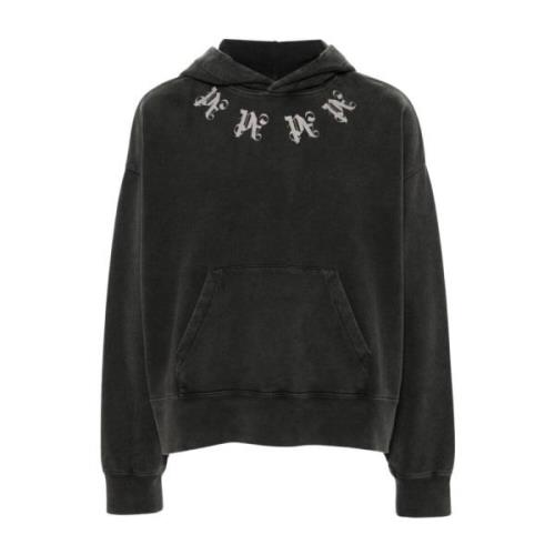 Monogram Print Sweater Palm Angels , Black , Heren