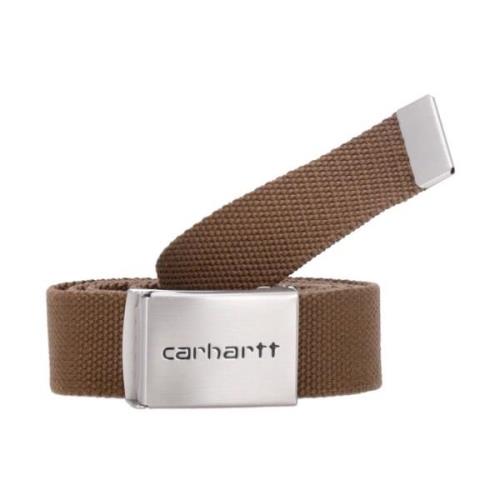 Chroom Tamarinde Stoffen Riem Clip Carhartt Wip , Brown , Heren