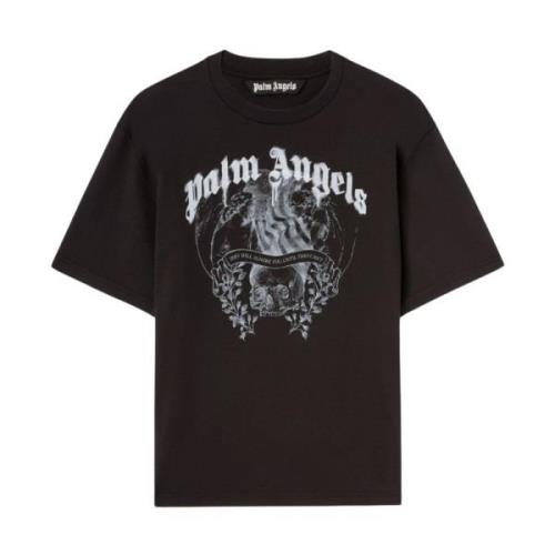 Grafische Print Crew Neck T-shirts Palm Angels , Black , Heren