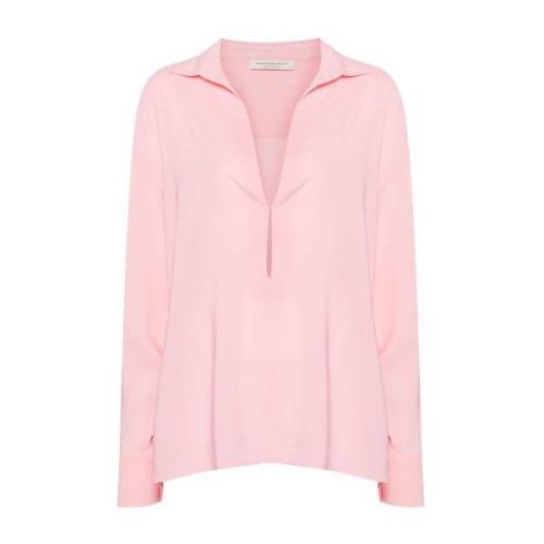 Roze Crepe Textuur Shirt Philosophy di Lorenzo Serafini , Pink , Dames