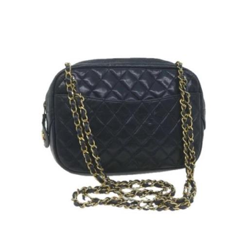 Pre-owned Leather chanel-bags Chanel Vintage , Blue , Dames