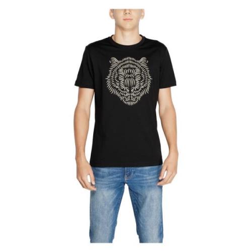 Zwarte effen ronde hals T-shirt Antony Morato , Black , Heren