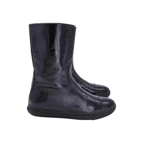 Pre-owned Leather boots Miu Miu Pre-owned , Black , Dames