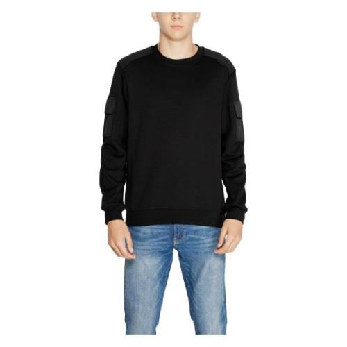 Zwarte Sweatshirt met Ronde Hals Antony Morato , Black , Heren