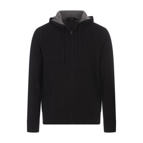 Kasjmier Hoodie met Rits Vince , Black , Heren