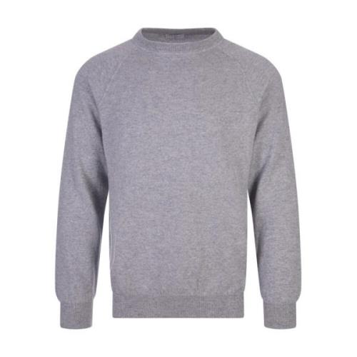 Kasjmier Grijs Sweatshirt Raglan Mouwen Fedeli , Gray , Heren