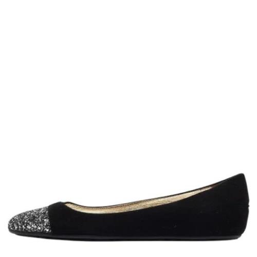 Pre-owned Suede flats Jimmy Choo Pre-owned , Black , Dames