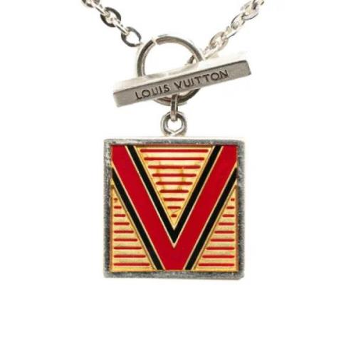 Pre-owned Metal necklaces Louis Vuitton Vintage , Gray , Dames