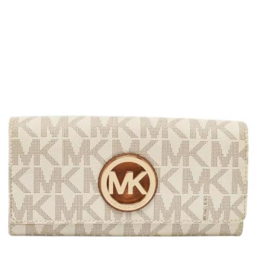 Pre-owned Coated canvas wallets Michael Kors Pre-owned , White , Dames