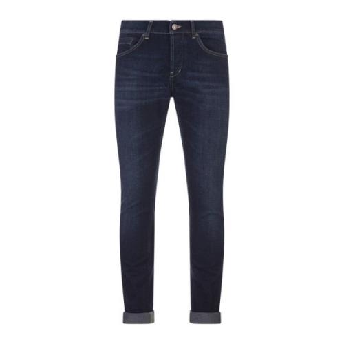 Blauwe Skinny Jeans Lage Taille Dondup , Blue , Heren