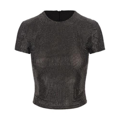 Zwart Kristalversierde Crew-Neck Top Giuseppe Di Morabito , Black , Da...