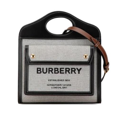 Pre-owned Canvas handbags Burberry Vintage , Gray , Dames