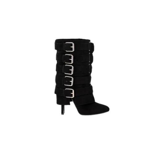 Pre-owned Suede boots Balmain Pre-owned , Black , Dames