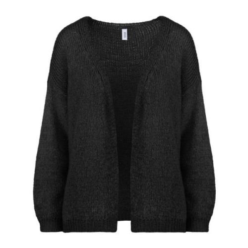 Gezellige Mohair Blend Winter Cardigan BomBoogie , Black , Dames