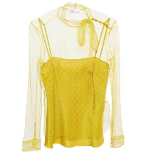 Pre-owned Mesh tops Valentino Vintage , Yellow , Dames