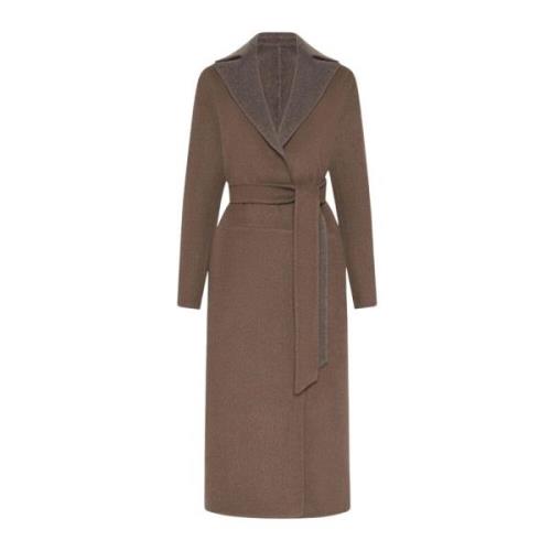 Reversible Cashmere Double Cloth Coat Kiton , Brown , Dames