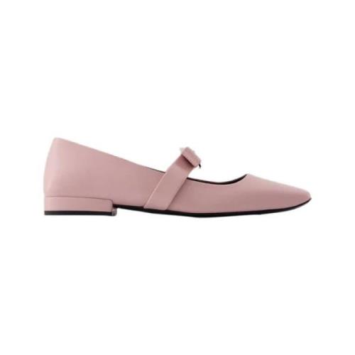 Pre-owned Leather flats Versace Pre-owned , Pink , Dames