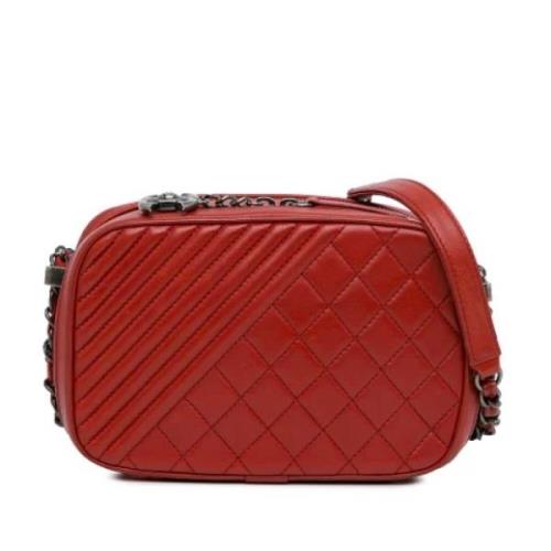 Pre-owned Leather crossbody-bags Chanel Vintage , Red , Dames