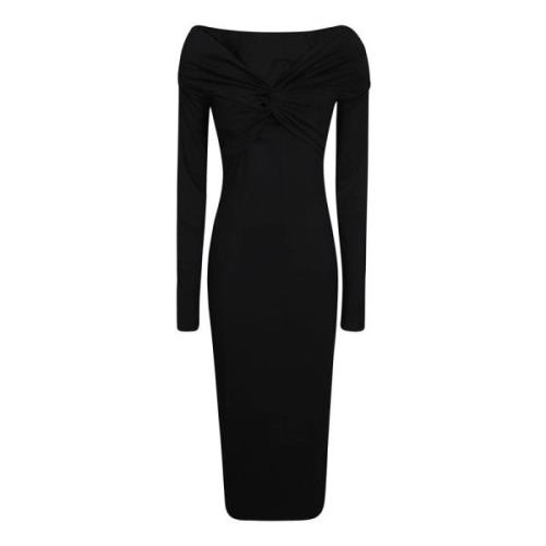 Aansluitende Midi Jurk Rotate Birger Christensen , Black , Dames