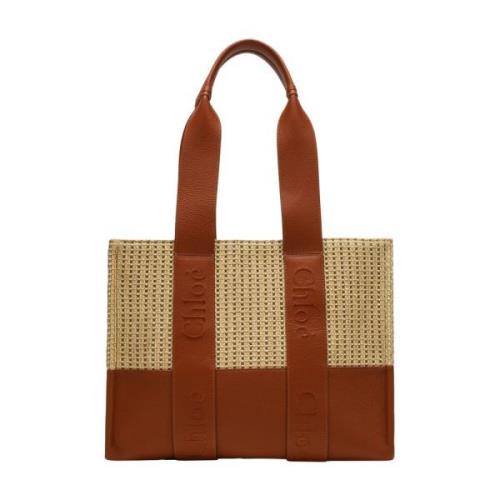 Bruine Woody Tote Tas Chloé , Brown , Dames