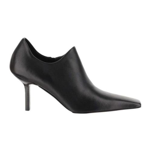 Zwarte Leren Vierkante Neus Pumps Armarium , Black , Dames