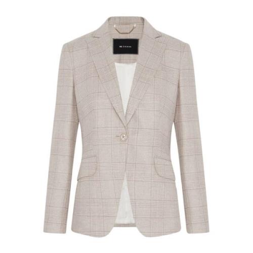 Wollen Glen Plaid Blazer Jas Kiton , Beige , Dames