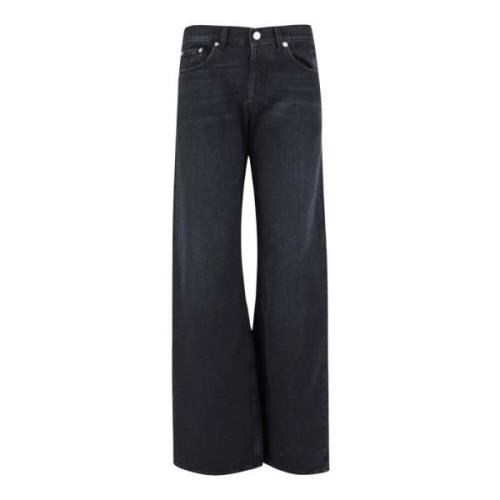 Zwarte Denim Wide Leg Jeans Armarium , Black , Dames