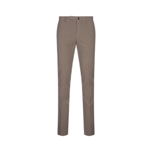 Slim Fit Doeskin Broek Grijs Incotex , Gray , Heren