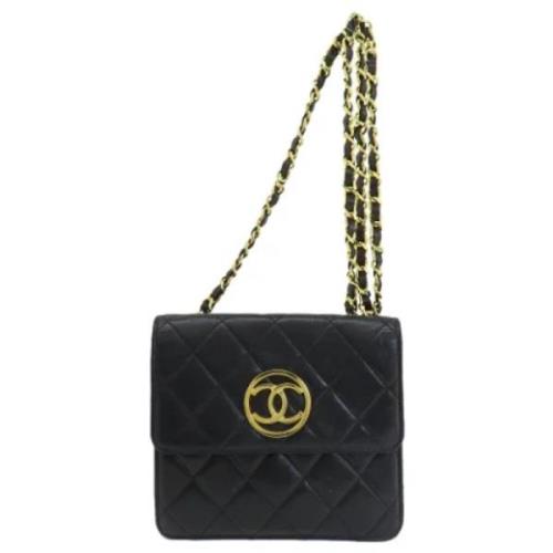 Pre-owned Leather shoulder-bags Chanel Vintage , Black , Dames