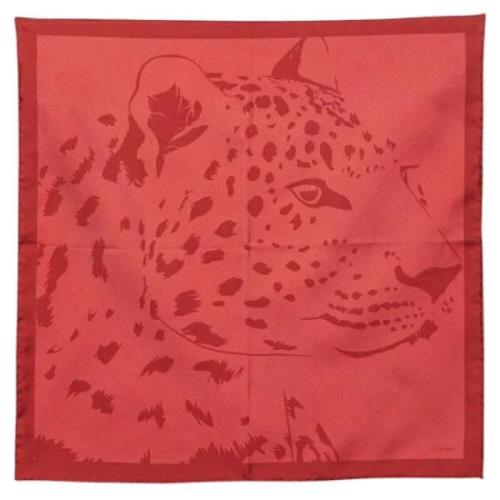 Pre-owned Silk scarves Cartier Vintage , Red , Dames