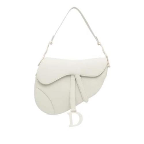 Pre-owned Leather dior-bags Dior Vintage , White , Dames