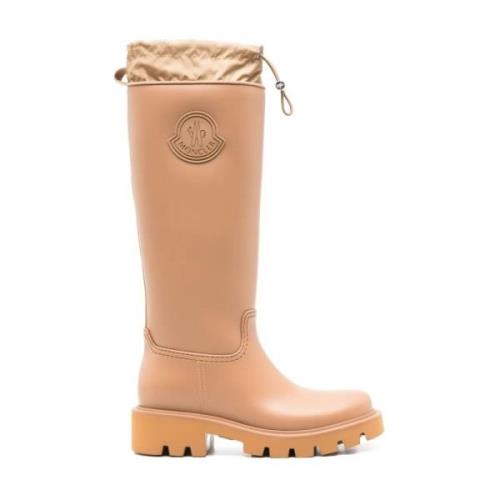 Bruine Waterdichte Kniehoge Kickstream Laarzen Moncler , Brown , Dames