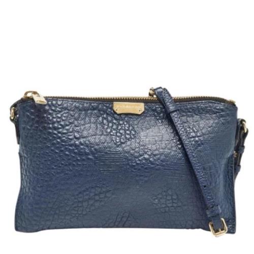 Pre-owned Leather shoulder-bags Burberry Vintage , Blue , Dames