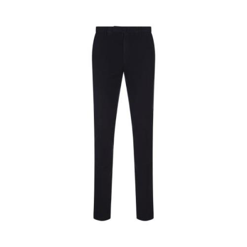 Slim Fit Navy Blue Doeskin Broek Incotex , Blue , Heren