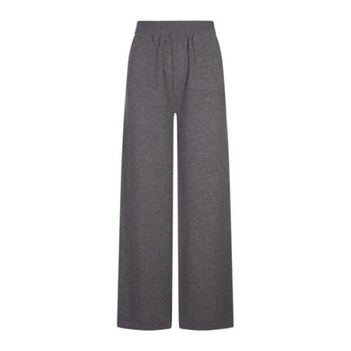 Grijze Wijde Gebreide Broek Msgm , Gray , Dames