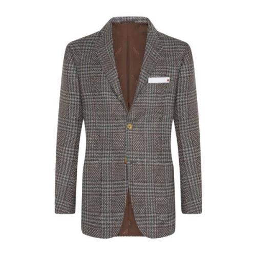 Kasjmier Glen Plaid Jas Kiton , Gray , Heren