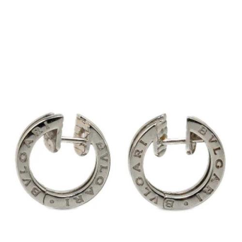 Pre-owned White Gold earrings Bvlgari Vintage , Gray , Dames