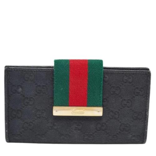 Pre-owned Canvas wallets Gucci Vintage , Black , Dames