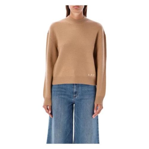 Esther Knit Crew Neck Camel Sweater A.p.c. , Brown , Dames