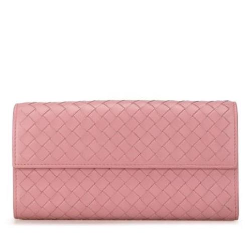 Pre-owned Leather wallets Bottega Veneta Vintage , Pink , Dames