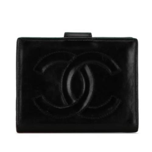 Pre-owned Leather wallets Chanel Vintage , Black , Dames