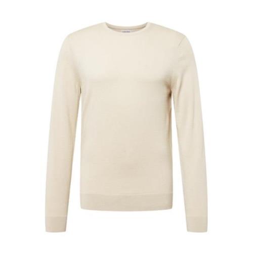 Merino Crew Neck Jumper Calvin Klein , Beige , Heren