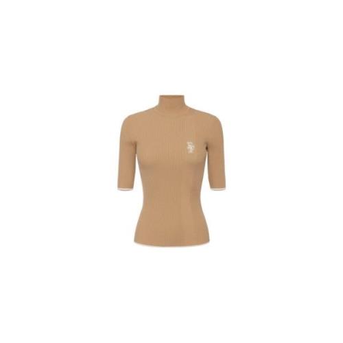 Stijlvolle Gebreide Top Elisabetta Franchi , Brown , Dames