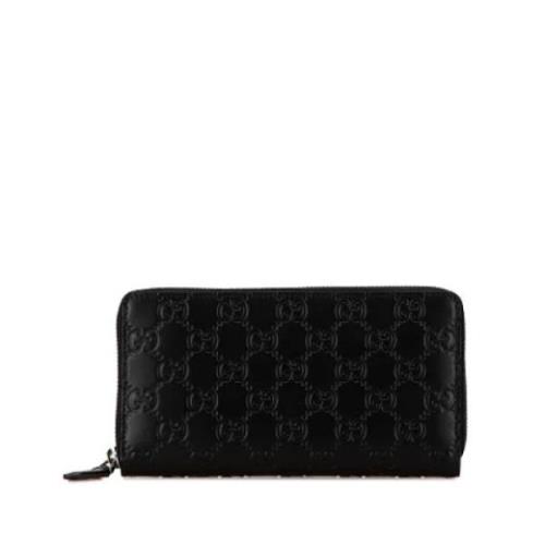 Pre-owned Leather wallets Gucci Vintage , Black , Dames