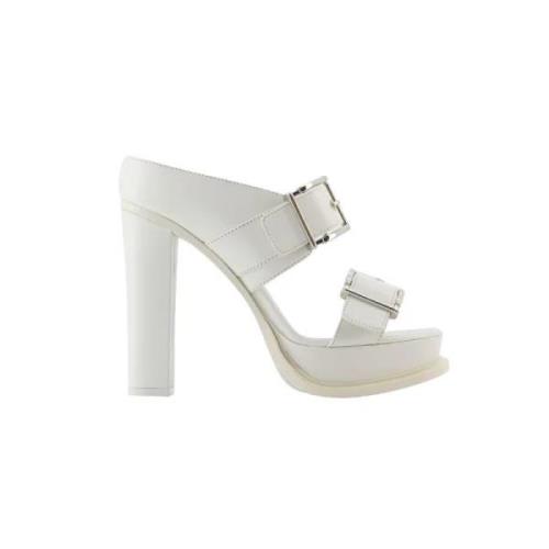 Pre-owned Leather heels Alexander McQueen Pre-owned , White , Dames